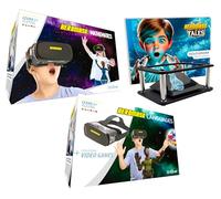 Heromask 3-in-1 Educational Bundle - Languages, Maths & Stories in VR and Holograms | 2-in-1 Set with VR Headset + Hologram Pyramid | Unique Gift for Kids Aged 5-12