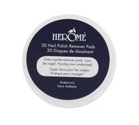 Herome Caring Nail Polish Remover Pads, Acetone Free - 30 Cotton Pads