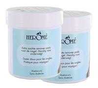 Herome Cosmetics - 2-Pack Caring Nail Polish Remover 100 Cotton Pads, Lanolin-Enriched Cotton Pads, No Acetone Wipes for Removing Polish on Your Nails, Nail Polish Remover Pads 2-Pack