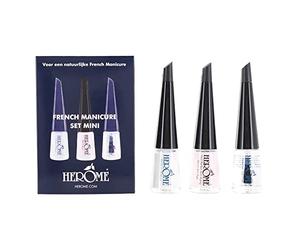 Herome - French Manicure Set Mini 3x4ml | 3-Step French Manicure Set, Includes Clear Pink Nail Polish, Whitener and Top Coat, Travel Size Kit