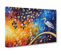 Heron Bird Abstract Vol.3 Canvas Print | Gallery Wrapped 30mm Frame Wall Art | 30x20 inches | Ready to Hang | Abstract Animals Picture | Living Room Bedroom Lounge Office