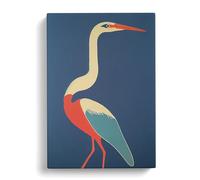Heron Bird In Abstract Vol.2 Canvas Print | Gallery Wrapped 30mm Frame Wall Art | 30x20 inches | Ready to Hang | Abstract Animals Picture | Living Room Bedroom Lounge Office