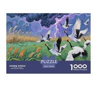 Heron Bird Wetlands for Adults Fun Jigsaw Puzzles 1000 Pieces Animal Education Game Intellectual Game Decoration Stress Relief Toy Challenge Educational 70x50cm/1000pcs
