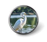 Heron Button Pin Classic Metal Brooch Pin Personalized Round Photo Button Badges Funny Cute Pinback Badge Trendy Cool Lapel Pins Badge for Backpacks Bags Hats Jeans