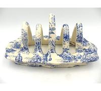 Heron Cross Pottery blue toile de jouy toast Rack