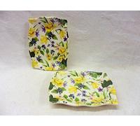 Heron Cross Pottery Pair of spring daffodil soap trays.