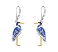 Heron Earrings Sterling Silver Bird Dangle Earrings Blue Heron Jewellery Bird Gifts for Women