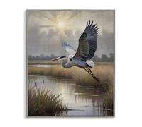 Heron Flight Over Wetlands, 16 x 20 Inch Framed Gi Print