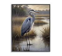 Heron in Serene Marshlands, 24 x 30 Inch Framed Gi Print