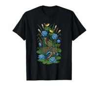 Heron Kingfisher Wetland Nature Art T-Shirt