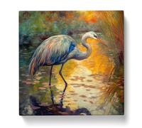 Heron Neo Impressionism Canvas Wall Art Print 20x20 Inch