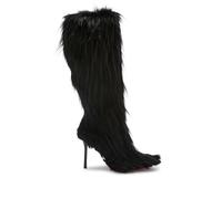 Heron Preston 100mm faux-fur stiletto boots - Black 35