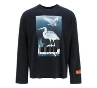 HERON PRESTON Censored Heron Long-Sleeve T-shirt 'Black White' HMAB026S23JER0011001 M
