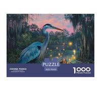 Heron Puzzle 1000 Piece Family Moonlit Night Puzzles Game Perfect for Relaxation 100% Recycled Cardboard for Adults And Kids Age 14 Years Up 70x50cm/1000pcs