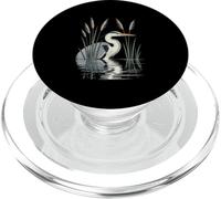 Heron Reflections In Reeds Bird Scene PopSockets PopGrip for MagSafe