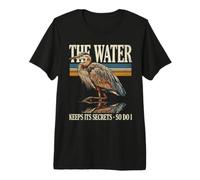 Heron The Water Keeps Its Secrets So Do I Premium T-Shirt