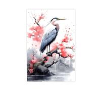 Heron Watercolor Art Poster Canvas Poster Bedroom Decor Landscape Office Room Decor Gift 12x18inch(30x45cm)