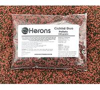 HERONS - Cichlid Duo Pellets, Premium Quality Fish Food For All Cichlids, Malawi Fish Food, No Fish Meal, With Omega-3 and 6 and Amino Acids, Colour Enhancing - 100 grams