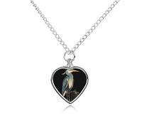 Herons Pilots Ashes Necklace Dog Pet Urn Necklace Heart Cremation Jewelry with Fill Kit