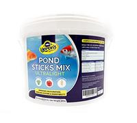 HERONS - Pond Sticks Mix Ultralight - Floating Sticks for Koi, Carp and Coldwater Fish - Immune System Boost - With Spirulina and Paprika - Complete Feed for Pond Fish - 2.5L Bucket