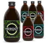 Heroot Herbal Energy Drink Variety Pack | Yerba Mate, Green Tea & 6 More | 15g Herbs | Adaptogens | Natural Focus, Energy, Detox & Immune Support | Hormonal Balance | No Jitters or Crash | 8oz, 6-Pack
