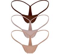 HEROPIE G-string Thongs for Women Seamless Thong Low Rise Micro Back Bikini Bottom No Show Panties Underwear, 10 Packs, Mocha 3 Pack, XS