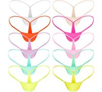 HEROPIE G-string Thongs for Women Seamless Thong Low Rise Micro Back Bikini Bottom No Show Panties Underwear, 10 Packs, 10 Pack Multicolors, M