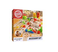 HEROS Builder HE0027 - Accessory Set 75 Parts - Replacement Set for Constructor Wood - Konstruktionsspielzeug, mit Holzbauteilen, Schrauben, Rädern und Muttern, FSC®-Zertifiziert, Made in Germany, 3+