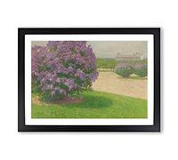 Heros Square with Lilacs by Carl Moll Framed Print | A2 Black Framed Wall Art | Ready to Hang | Modern Nature Picture | Living Room Bedroom Lounge Office