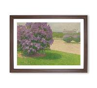 Heros Square with Lilacs by Carl Moll Framed Print | A2 Walnut Framed Wall Art | Ready to Hang | Modern Nature Picture | Living Room Bedroom Lounge Office