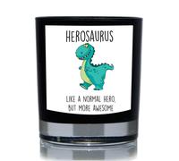 Herosaurus, Like A Normal Hero But More Awesome, Dinosaur Funny 20cl Candle 60 SECOND MAKEOVER Black One Size
