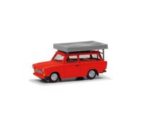Herpa 024181-004 - 1/87 Trabant 601 Universal, Bright Red With Roof Tent - New