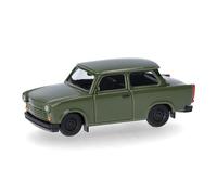 herpa 027342-005 Model Car Trabant 1.1 Saloon, Miniature Scale 1:87, Collectable, Made in Germany, Model Made of Plastic, Colour: Olive Green Miniature Model