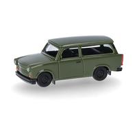 herpa 027359-005 Model Car Trabant 1.1 Universal, Miniature Scale 1:87, Collectable, Made in Germany, Model Made of Plastic, Colour: Olive Green Miniature Model