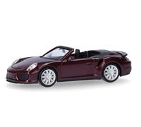 Herpa 038928-002 Scale HO Porsche 911 Turbo Cabriolet Ruby Red Metallic