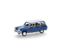 Herpa model car Citroën AMI 6 Break, gentian blue/white roof, 1:87 scale miniature, collector’s item, Made in Germany, plastic model