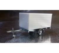 Herpa 052221-002 Car Box Type Trailer, Greywhite 1:87 Scale