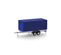 Herpa 052627-004 - 1:87 Car Tarpaulin Trailer 2 Axles, Ultramarine Blue - New