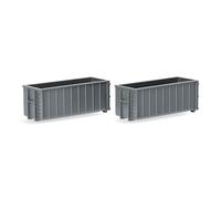 herpa 053884-002 Accessories Ribbed Rolling Troughs, Grey (Pack of 2) in Scale 1:87, Miniature Model, Plastic, White