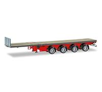 Herpa 076203-008 Teletrailer 4-axle, iron grey, model car miniature models, small model, collectible, detailed, iron grey