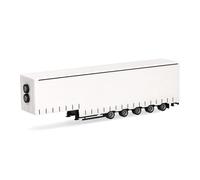 herpa 076265-002 Truck Model Volume Curtainsider Trailer 5-axle, Miniature in 1:87 Scale, Collector's Item, Made in Germany, Plastic, White