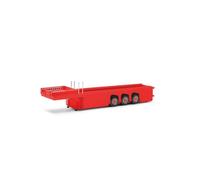 Herpa 076418-004 - 1/87 Concrete Parts Trailer 3 Axles, Red - New
