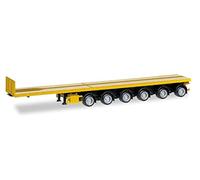 herpa 076715-004 Nooteboom Ballast Trailer, Faithful to the Original Scale 1:87, Model Truck for Diorama, Model Making Collectible, Decorative Miniature Models Made of Plastic, Colour: Traffic Yellow,