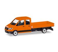 HERPA 093453 MAN TGE DOUBLE CABIN WITH FLATBED, MUNICIPAL ORANGE 1:87 HO