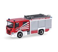 herpa 098137 Scania Crewcab CP28 Fire Engine Koblenz Miniature Scale 1:87 Collector's Item Made in Germany Plastic Miniature Model Red White