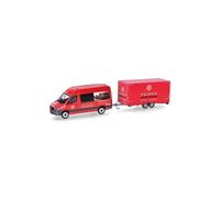 Herpa car model Mercedes-Benz Sprinter 18 halfbus high roof with trialer "Colonia", on a scale of 1:87, plastic miniature, made in Germany, model building, collectors edition