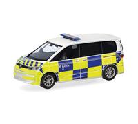 Herpa car model VW Multivan (2022) "Politie/Police" (Belgium), on a scale of 1:87, plastic miniature, made in Germany, model building, collectors edition