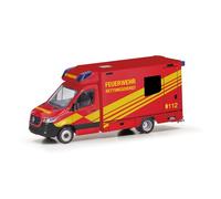 Herpa truck model Mercedes-Benz Sprinter 18 ambulance "fire brigade", on a scale of 1:87, plastic miniature, made in Germany, model building, collectors edition