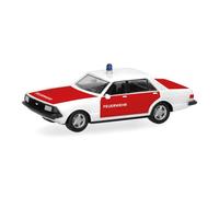 Herpa Basic car model Ford Granada, fire brigade, on a scale of 1:87, plastic miniature, made in Germany, model building, entry-level model