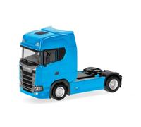 Herpa truck model Scania CS 20 HD rigid tractor 2axles, on a scale of 1:87, plastic miniature, made in Germany, model building, collectors edition, light blue